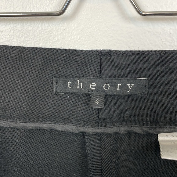 Theory Womens 4 Casual Wool Blend Fare Leg Black Dress Trouser Pants - Picture 8 of 8